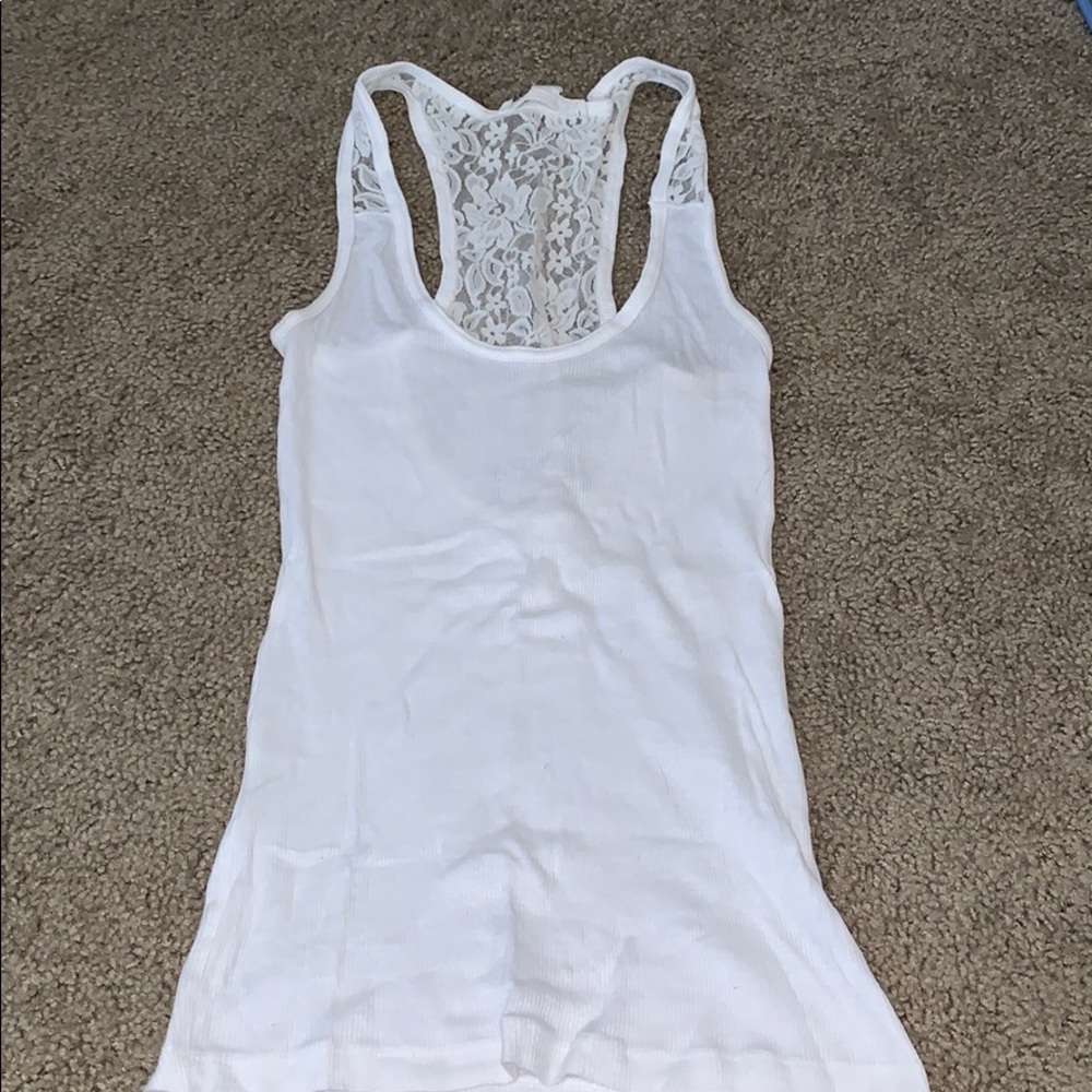 White tank top with lace
